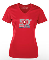 Ski 50th Ladies V-Neck T-Shirts